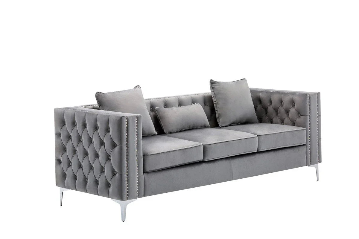 Lorreto - Velvet Fabric Living Room Set - Furniture Home Direct