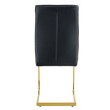 Dining Chairs Set of 2 Modern Gold Metal Frame Black - Furniture Home Direct