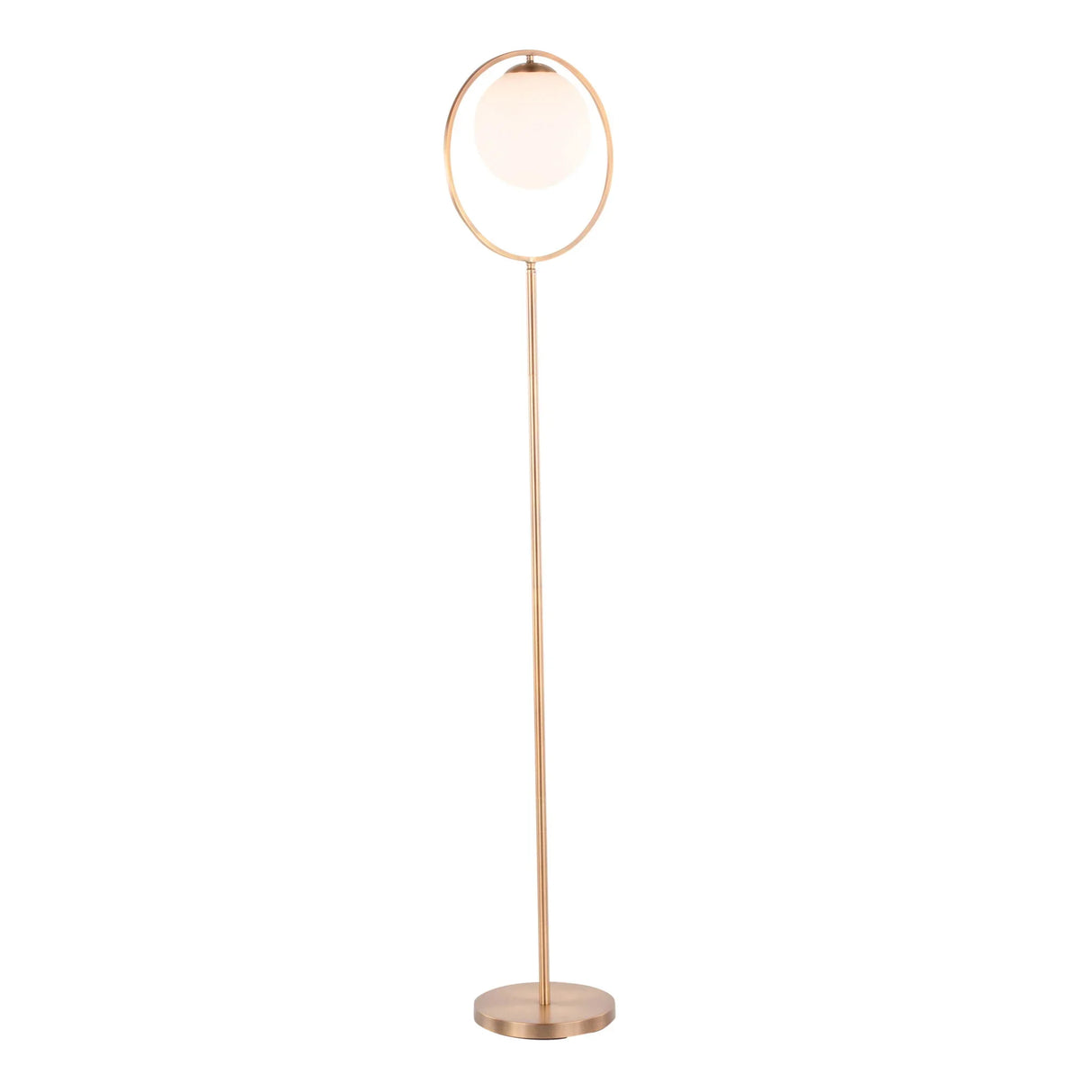 Moon - Contemporary Floor Lamp - Gold / Frosted - Furniture Home Direct
