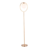 Moon - Contemporary Floor Lamp - Gold / Frosted - Furniture Home Direct