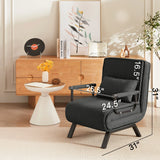 Convertible 5 In 1 Folding Chair Bed With Adjustable Backrest & Pillow Linen - Furniture Home Direct