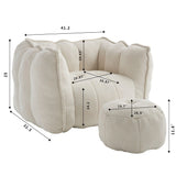 Soft Chenille Bean Bag Chair With High Resilient Foam - Furniture Home Direct