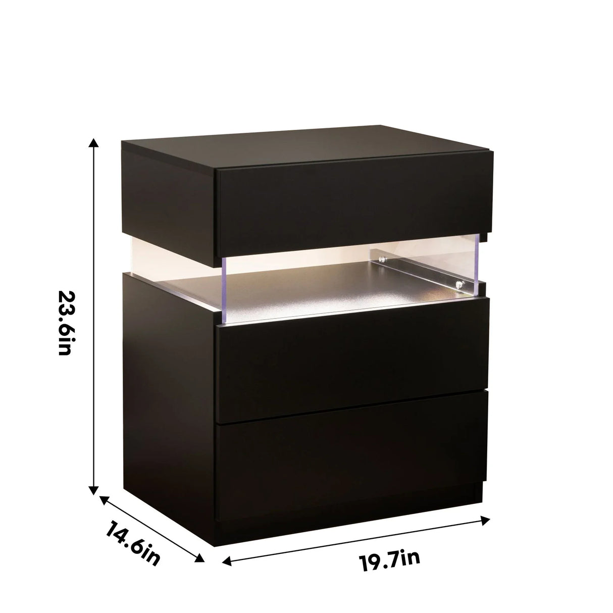 LED Nightstands, 3 Drawer For Bedroom - Furniture Home Direct