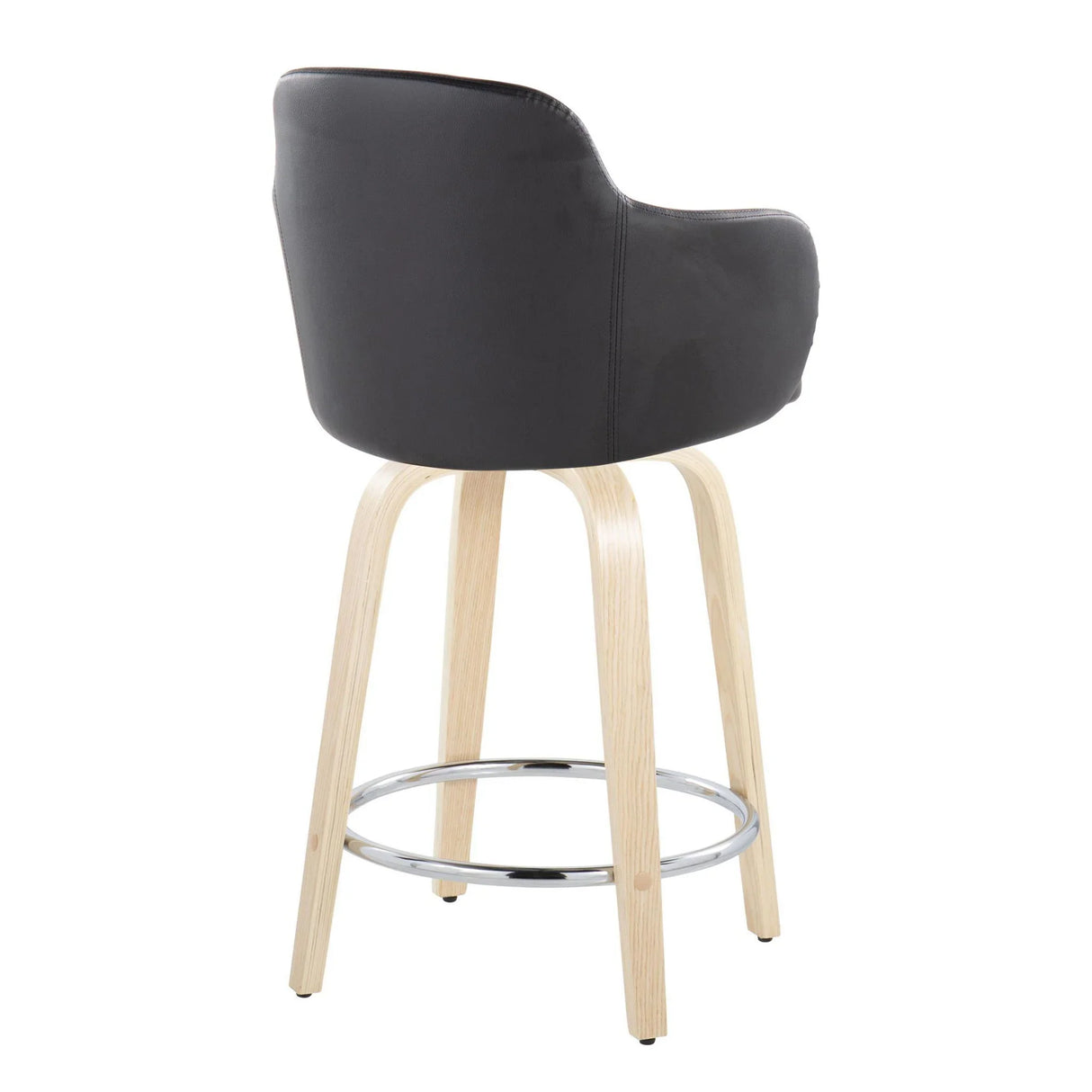 Boyne - Contemporary Fixed Height Counter Stool & Swivel With Round Footrest (Set of 2) - Furniture Home Direct