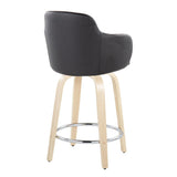 Boyne - Contemporary Fixed Height Counter Stool & Swivel With Round Footrest (Set of 2) - Furniture Home Direct