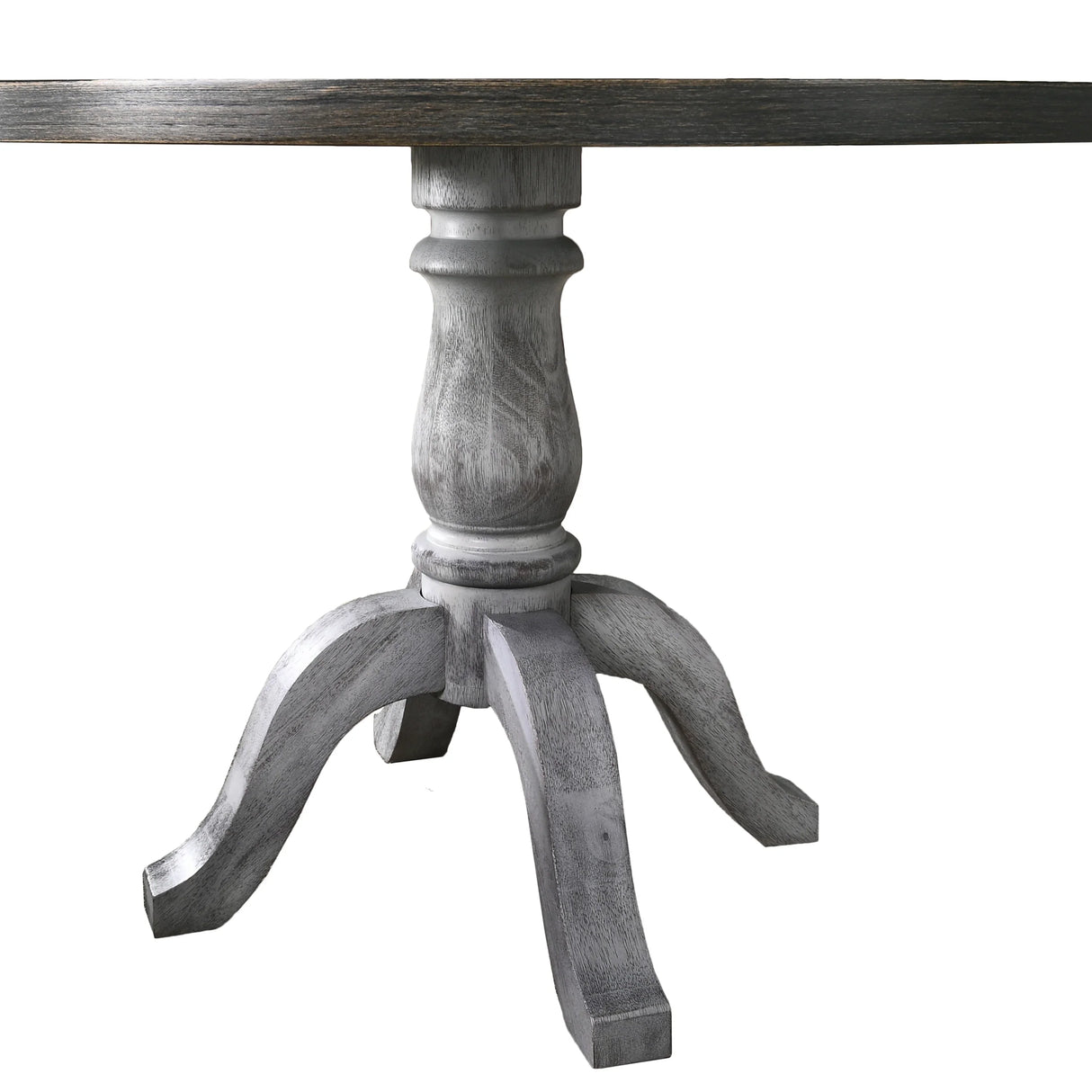 Dining Set Round Pedestal Table With Chairs Weathered White - Furniture Home Direct