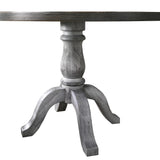 Dining Set Round Pedestal Table With Chairs Weathered White - Furniture Home Direct