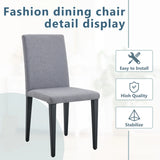 Dining Chairs Set Four Light Linen Upholstered Gray - Furniture Home Direct