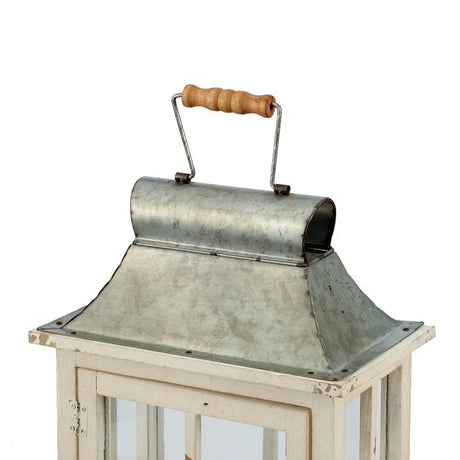 Wooden Candle Lantern Decorative, Hurricane Lantern Holder Decor For Indoor Outdoor, Home Garden Wedding - Ivory - Furniture Home Direct
