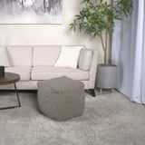 Amuleto - Hand Loomed Cotton Pouf - Dark Gray / Brown - Furniture Home Direct