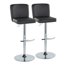 Henry - Contemporary Adjustable Barstool With Swivel & Rounded T Footrest (Set of 2) - Furniture Home Direct
