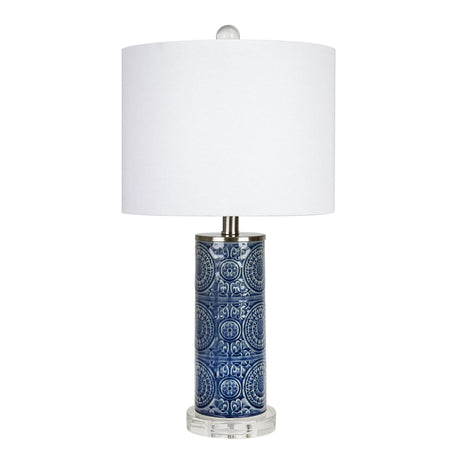 Spyro - Contemporary Table Lamp - Bijou Blue / White / Clear Crystal / Nickel - Furniture Home Direct