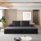 Multifunctional Convertible Sofa Bed With 2 Tumbler Backrests And 2 Pillows, Deep Seat Couch - Furniture Home Direct