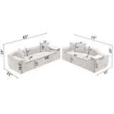 2 Piece Boucle Cloud Living Room Set, Beige - Furniture Home Direct