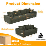 Plush Corduroy 4 Seat Sofa, Modern Comfy Upholstered Sofa Cloud Couch, Deep Seat Couches With Soft Pillows - Furniture Home Direct