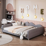 Upholstered Daybed, Sherpa Fabric Sofabed With Cloud-Shaped Backrest - Furniture Home Direct