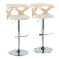 Gardenia - Contemporary Adjustable Barstool & Swivel, Rounded T Footrest (Set of 2) - Furniture Home Direct