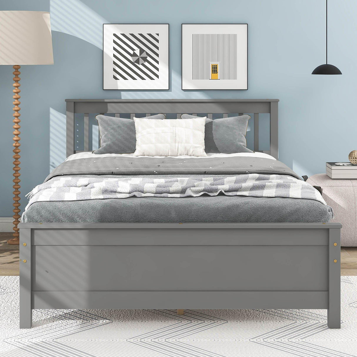 Bed With Headboard And Footboard For Kids, Teens, Adults, With A Nightstand - Furniture Home Direct