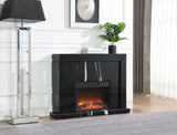 Drisana - Mirrored Fireplace - Black - Furniture Home Direct