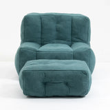 Modern Indoor Fluffy Bean Bag Chair With Memory Foam And Ottoman, Super Soft - Furniture Home Direct