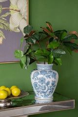 Rectangular Console Table With Elegant Floral Design And Mirrored - Silver Multi - Furniture Home Direct