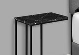 Accent Table, C - Shaped, Marble Look Modern Design - Black - Furniture Home Direct