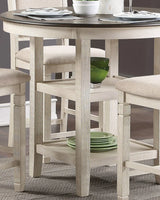 Counter Height Dining Set with Shelves Antique White - Furniture Home Direct