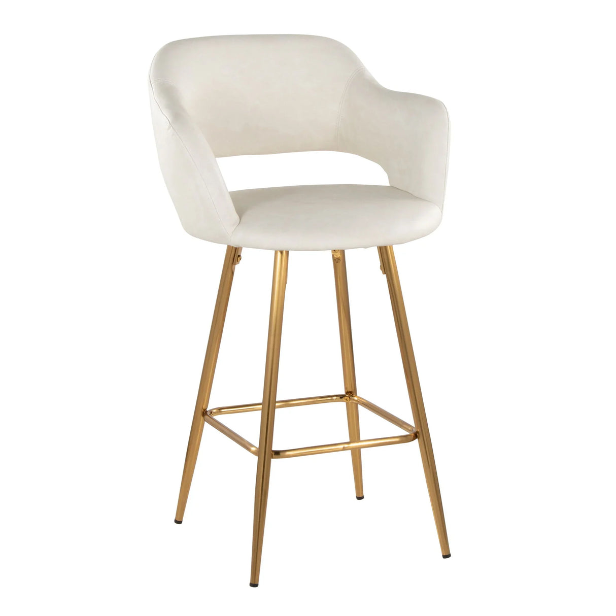 Margarite - Contemporary Fixed Height Counter Stool With Footrest (Set of 2) With Square - Furniture Home Direct