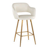 Margarite - Contemporary Fixed Height Counter Stool With Footrest (Set of 2) With Square - Furniture Home Direct