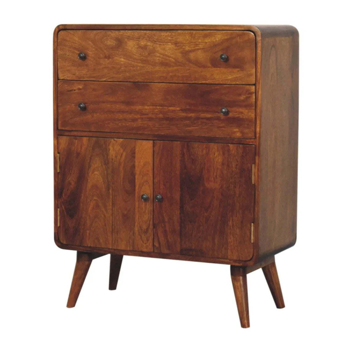Curved Nordic Charm Cabinet - Brown - Furniture Home Direct