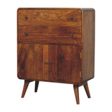 Curved Nordic Charm Cabinet - Brown - Furniture Home Direct