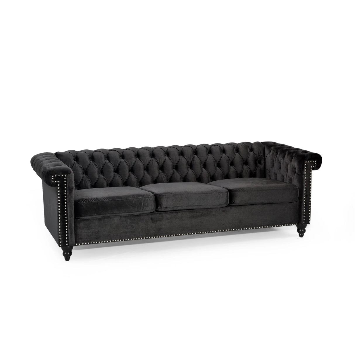 Traditional Charcoal Gray Sofa - Furniture Home Direct