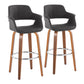 Vintage Flair - Mid Century Modern Fixed Height Barstool With Swivel & Round Footrest (Set of 2) - Furniture Home Direct