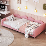 Upholstered Daybed, Sherpa Fabric Sofabed With Cloud-Shaped Backrest - Furniture Home Direct