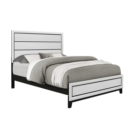 King Bedroom Set Five Piece Transitional Rubberwood White - Furniture Home Direct