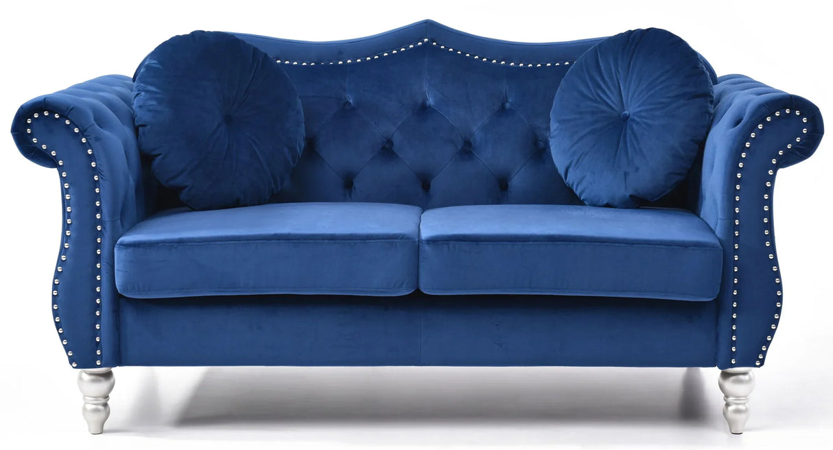 Stylish Flared Arm Loveseat - Furniture Home Direct