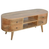 Rounded Entertainment Unit - Oak - Furniture Home Direct