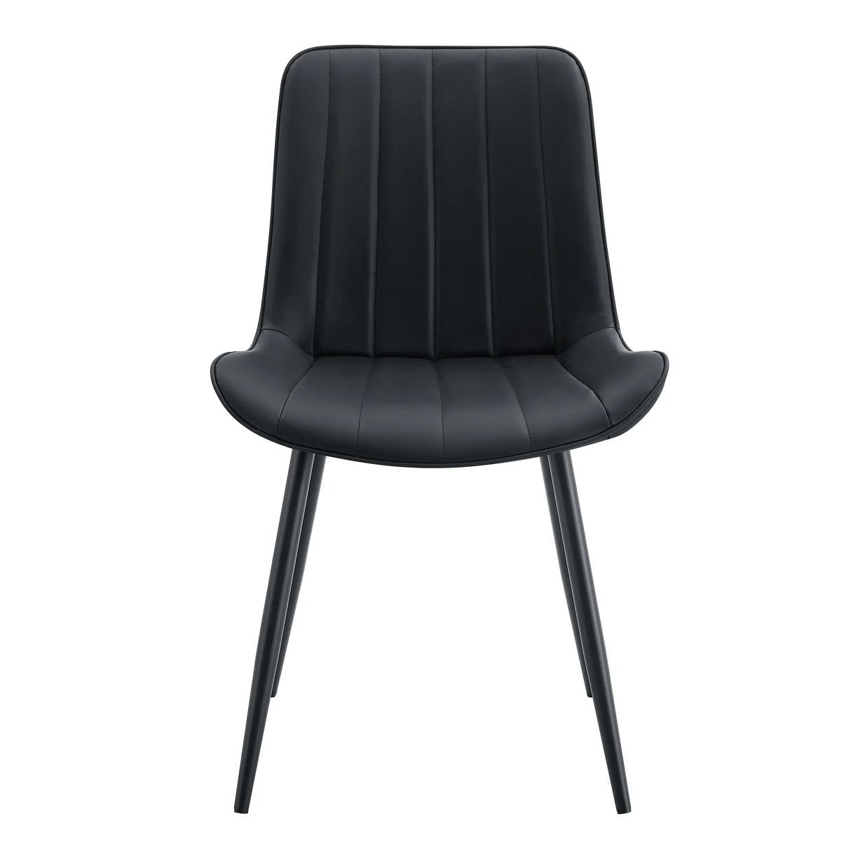 Dining Chairs With PU Leather Upholstery Metal Legs Black - Furniture Home Direct