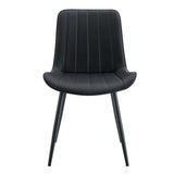 Dining Chairs With PU Leather Upholstery Metal Legs Black - Furniture Home Direct