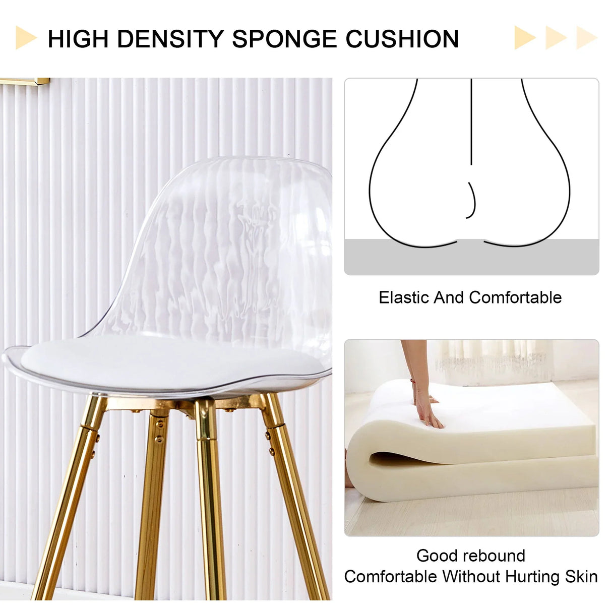 Stylish Upholstered Bar Chairs With Metal Leg - Furniture Home Direct