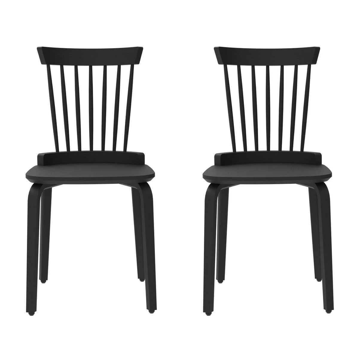 Solid Wood Slat Back Windsor Chair (Set of 2) - Furniture Home Direct