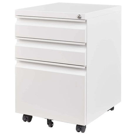 Metal Drawer Mobile File Cabinet With Lock For Home Office Organizer - Furniture Home Direct