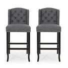 Vienna - Contemporary Fabric Tufted Wingback Counter Stools (Set of 2)