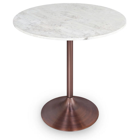 Osborne - Round Dining Table - White / Copper - Furniture Home Direct
