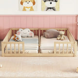 Double Floor Bed With Fence, Guardrails, Without Door - Furniture Home Direct