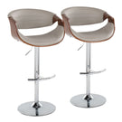 Symphony - Mid Century Modern Adjustable Barstool & Swivel With Rounded T Footrest (Set of 2) - Furniture Home Direct