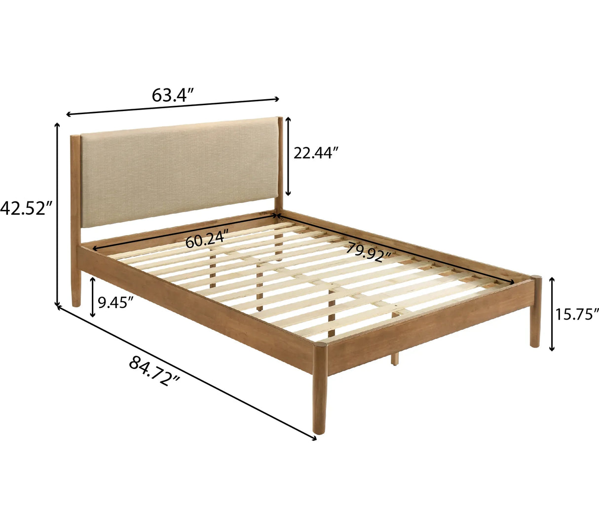 Bedroom Set Queen Bed Dresser Contemporary Finish Walnut - Furniture Home Direct