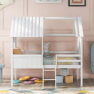 Low Loft Wooden House Bed With Two Side Windows - Furniture Home Direct