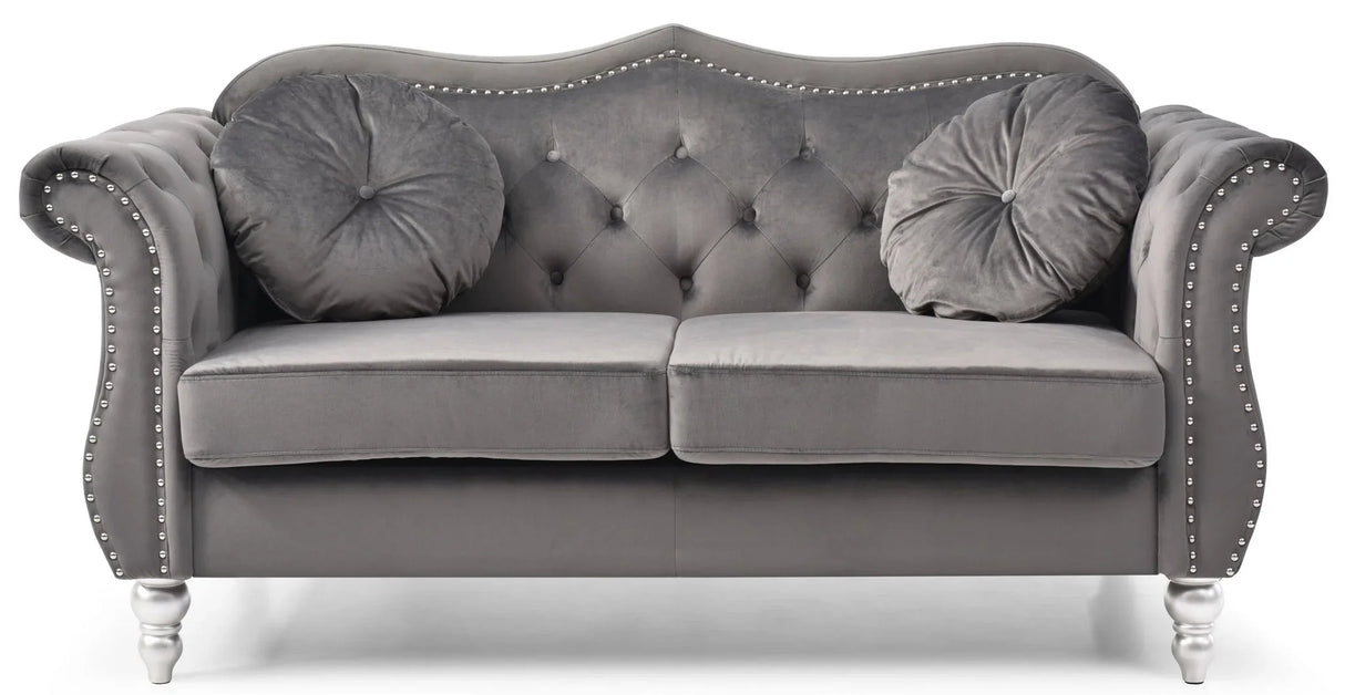 Stylish Flared Arm Loveseat - Furniture Home Direct