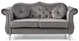 Stylish Flared Arm Loveseat - Furniture Home Direct